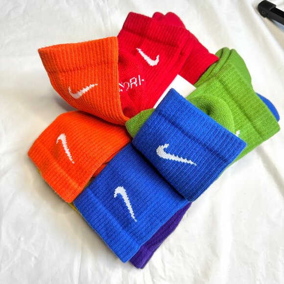 NEW 6 Pairs Nike Everyday Cotton Cushioned Men's 8-12 L Crew Socks White DRI-FIT - Picture 4 of 11